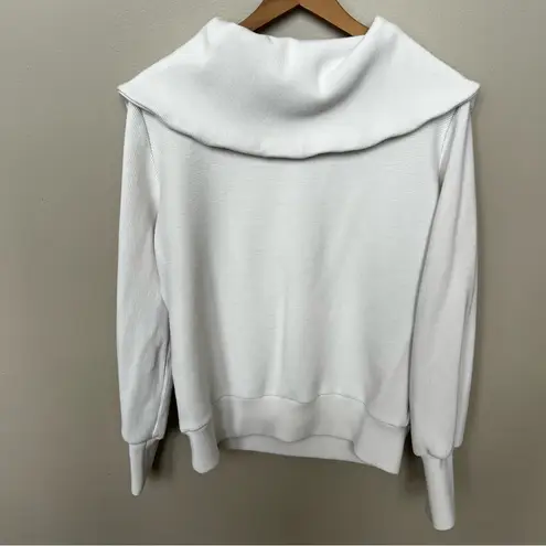 Varley Vine Half Zip Pullover Sweater Jacket Ivory Size XS Ribbed Sweatshirt