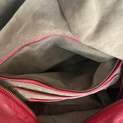 Elie Tahari ππ Red/Berry Leather Bag With Chain and Leather Straps