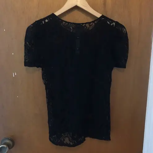 Wyatt Black Lace XS Short Sleeve Top Gothcore wicked sexy sheer alt alternative