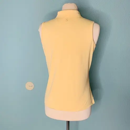 Gear for Sports Gear For Sport Women Yellow Collared Athletic Sleeveless Button Down Shirt Sz M