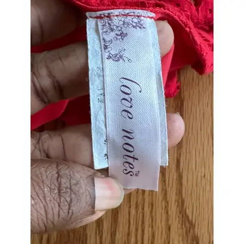 Love Note Love Notes Size M Red Lace Dress Bell Sleeves Oversized Zipper Classic Demure