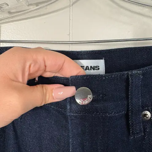 DNKY Dark Wash Denim Cargo Pocket High Rise Wide Leg Jeans NWT 27 Baggy Y2K Blue