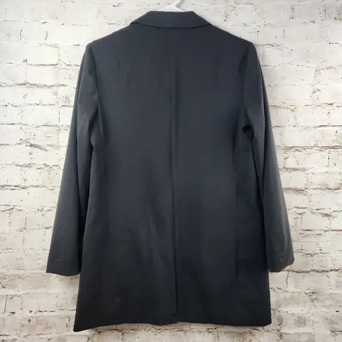 All Saints Aleida Jersey Blazer Black Size 4 Open Front 3/4 Sleeves