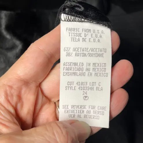 Vintage Carole Little II Black Crinkled Satin Swing Tank Top 24W Y2K Plus