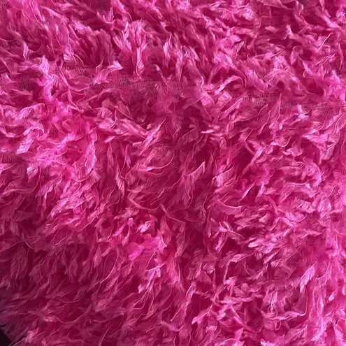 Fashion blogger Pink Bodycon Spaghetti Strap Fringe Texture Mini Dress Size M