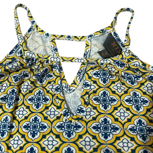 Mix by 41Hawthorn SMALL Elaria Keyhole Knit Top Stitch Fix Front Back Peek Tank Yellow