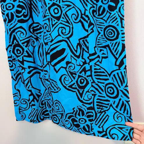 Whistles NEW Starflower Linen Blend Puff Sleeve Midi Sheath Dress Blue