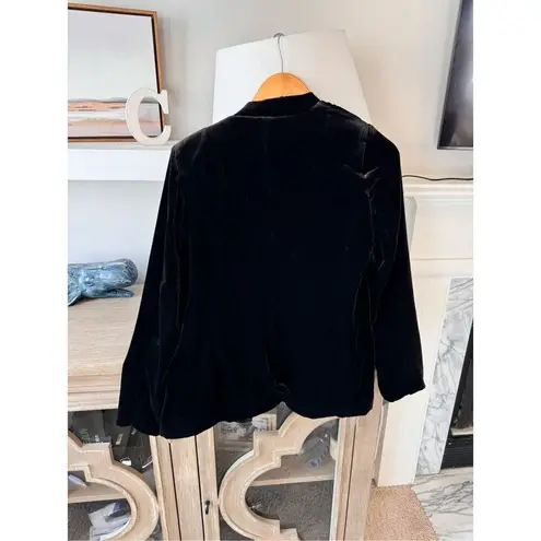 Ulla Johnson Womens Bobby Blazer Noir Velvet Front Open Long Sleeve Black Size 4