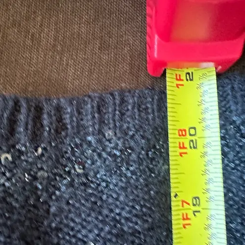 Cherokee Black Strips Sequence No Button Cardigan SZ XL Slightly Longer In Front