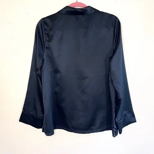 Savage x Fenty SATIN PAJAMA TOP - Black Caviar - Small
