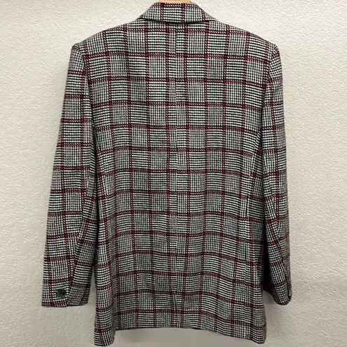 Norton Mcnaughton Vintage 80’s Wool Blend Blazer 6 Black White Red