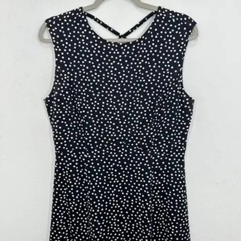 Title Nine Black and White Polka Dot Dress Sleeveless Fit & Flare Athletic Dress