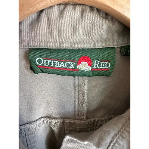 Vintage 90s Womens Cotton Button up Khaki Pleats Size L Minimalist Fall Style Tan Size L