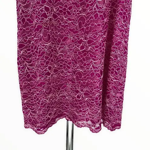 CeCe Pink Corded Lace Short Sleeve Shift Mini Dress size 10