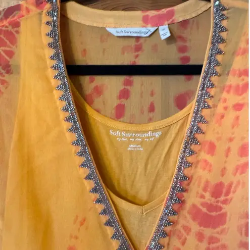 Soft Surroundings 2Pcs Sheer over dress and soft stretchy Cami dress M