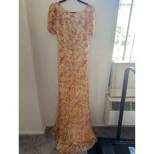 NEW STAUD Lea maxi Dress in Soleil Flower Print Yellow Size 10