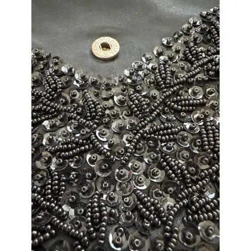 Vintage Mademoiselle Handmade Beaded Black Evening Bag Hong Kong Purse