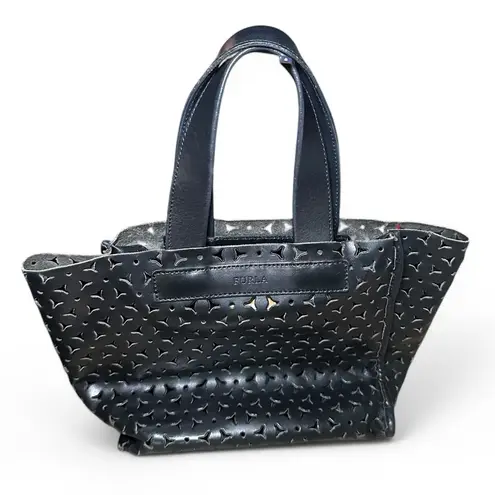 Furla Black Perforated Small Tote Bag