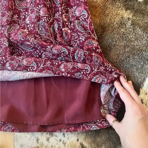 Garnet Hill Bohemian Burgundy Paisley Flowy Dress Size 6 NWOT