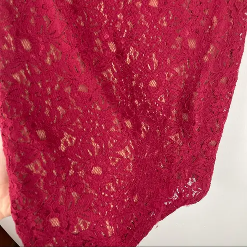 Lovers + Friends  Red Floral Lace Cutout Mini Dress