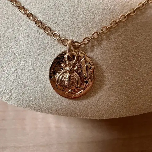 Park Lane Leaf and Bee Double Layered Goldtone Necklace