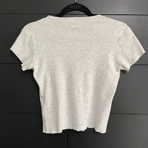 Brandy Melville  Gray Crewneck Baby Tee Women’s T-Shirt One Size GUC