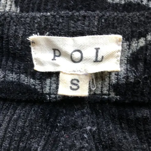 POL  Camouflage Print Wide Leg Black Gray Corduroy Pants Women's Size Small