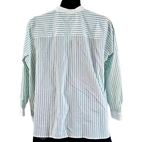 Bob Mackie Art Floral Embroidered Blouse Women’s Size 2X NWT Button Down Stripe