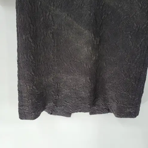 VTG Womens Dress Coat Sm Black Quilted Floral Embellished Puff Sleeve Size 2P