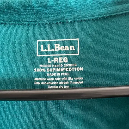 L.L.Bean Vintage  teal green blue button shirt size Large.