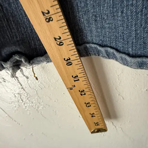 Southpole Y2K Embroidered Flare Jeans Size 7 Mid Rise Gold Stitching Distressed