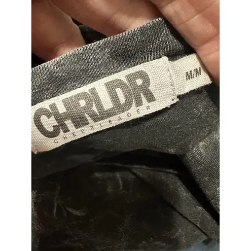 CHRLDR CHEERLEADER Acid Wash Black Doodle Hearts Tee Retro Y2K Aesthetic Size M Size M