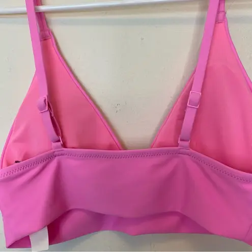 Aerie  NEW Longline Triangle Padded Bikini Top Adjustable Straps Pink Sz Small