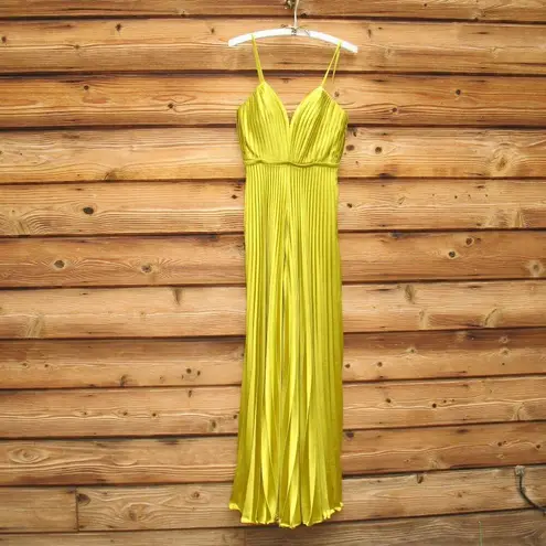 Mac Duggal NWT PLEATED PLUNGE NECK WIDE LEG JUMPSUIT