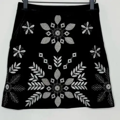 THML at Anthropologie Embroidered Mini Skirt