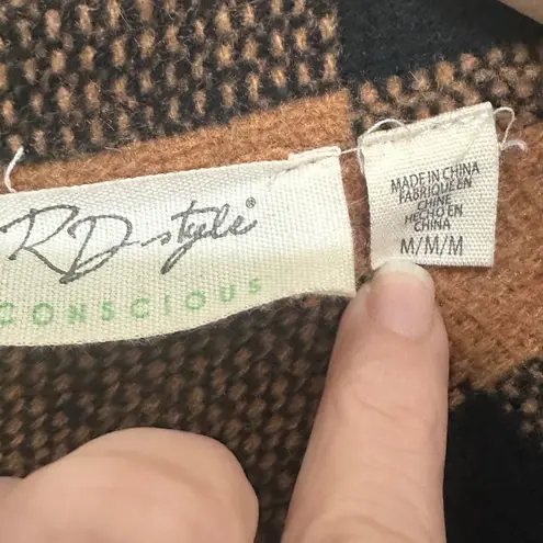 RD STYLE | Women's Oversized Conscious Plaid Flannel Shacket Jacket Black Size M