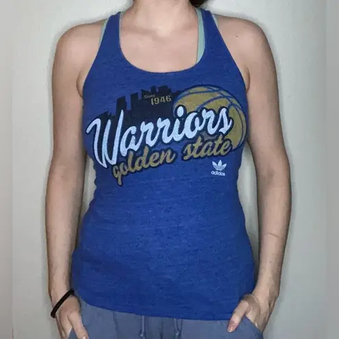 Adidas  Golden State Warriors Heathered Blue Tank Top Size Medium