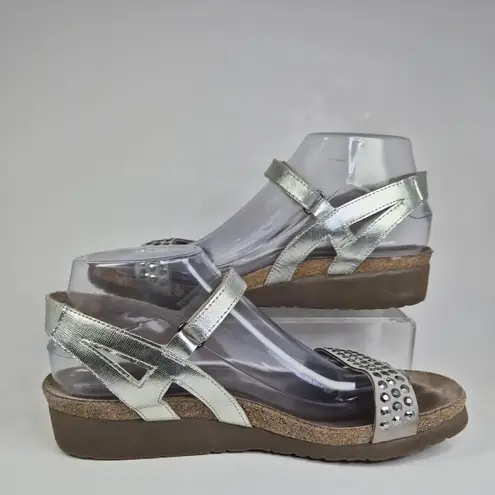 Naot Women’s Hero, Strappy Wedge Sandals, Size EUR 40, US 9 M Silver