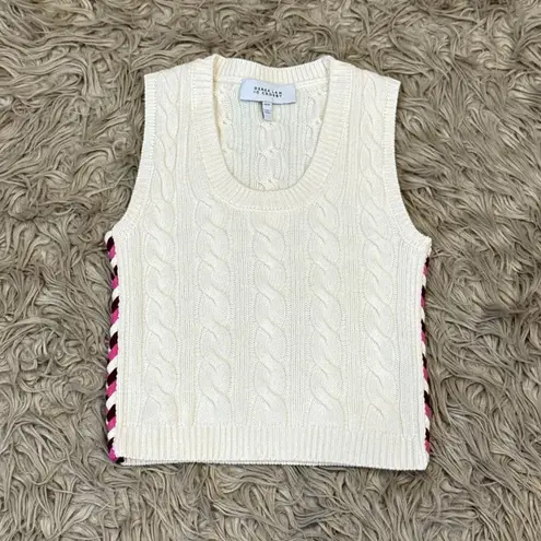 Derek Lam 10 Crosby Ivory Yuna Braided Cable Knit Wool Sweater Vest XS