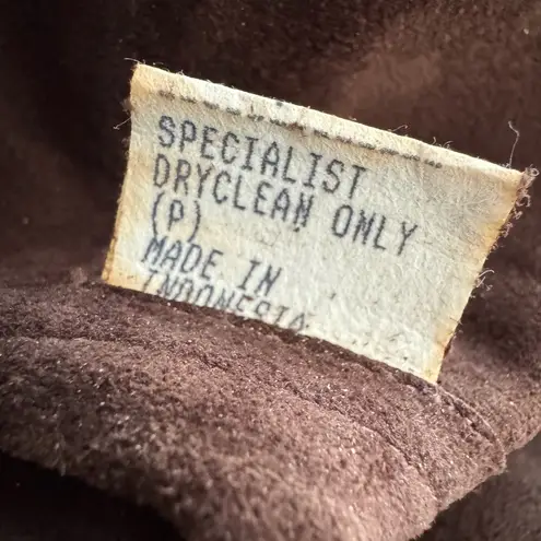 Vintage Embroidered Leather Boho Hippie Kerry Grima Flare Pants Brown Size S