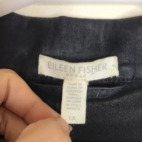 Eileen Fisher  ladies organic cotton dark denim blend zip up vest size 1X