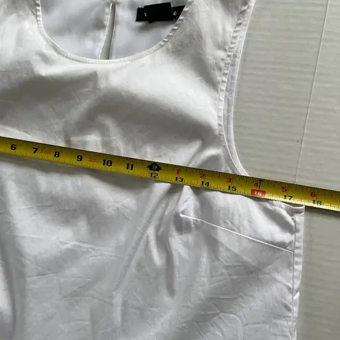 Trouve White Fringe Trim Lined Hem Tank Top Blouse Shirt Size S