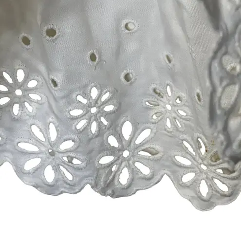 Daniel Cremieux Daniel Cremieux Blouse Top Size Small White With Floral Lace Rayon Womens