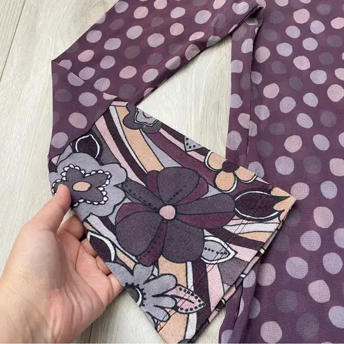 Johnny Was Top polka dot floral mesh sheer womens Purple (small) retro y2k layer