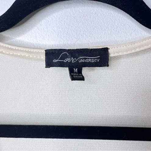 Vtge Boho Love University Cream Sheer long Cardigan long sleeve Fairy Peasant M Size M