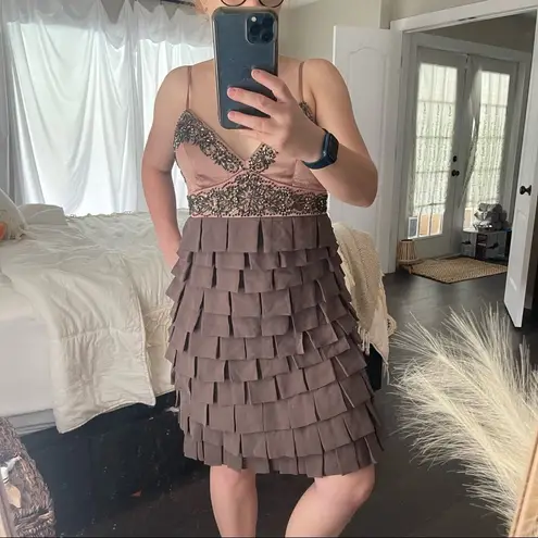 Sue Wong Nocturne Women’s 6 Beaded Ruffle Dress