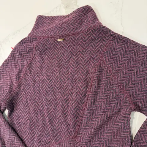 prAna Mattea Funnel Neck Chevron Wool Blend Sweater Women’s Medium Plum Purple