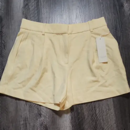 Calypso St. Barth High Rise Tailored Women's Shorts Light Yellow Size 6