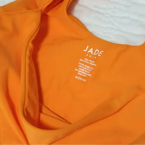 NWT MEDIUM JADE SWIM Bond Cutout Tie One Piece Swimsuit Orange