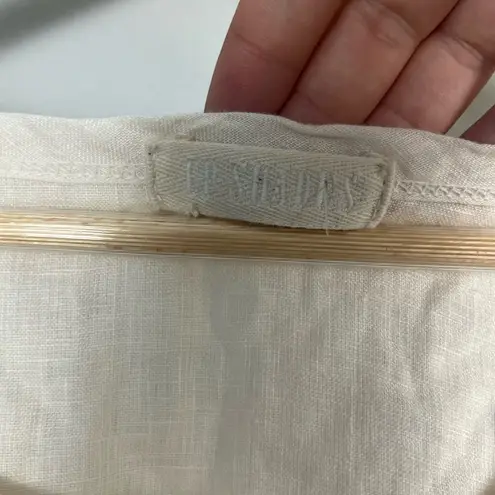 CP Shades cream linen short sleeve tunic top size large